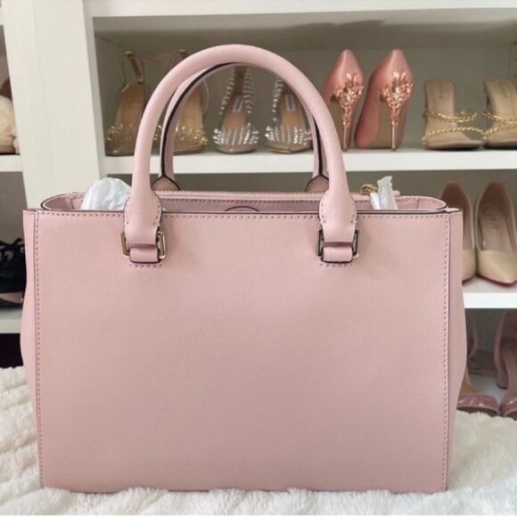 * NWT MICHAEL Michael Kors Kellen Saffiano Leather Satchel Bag, Blossom - Picture 9 of 13